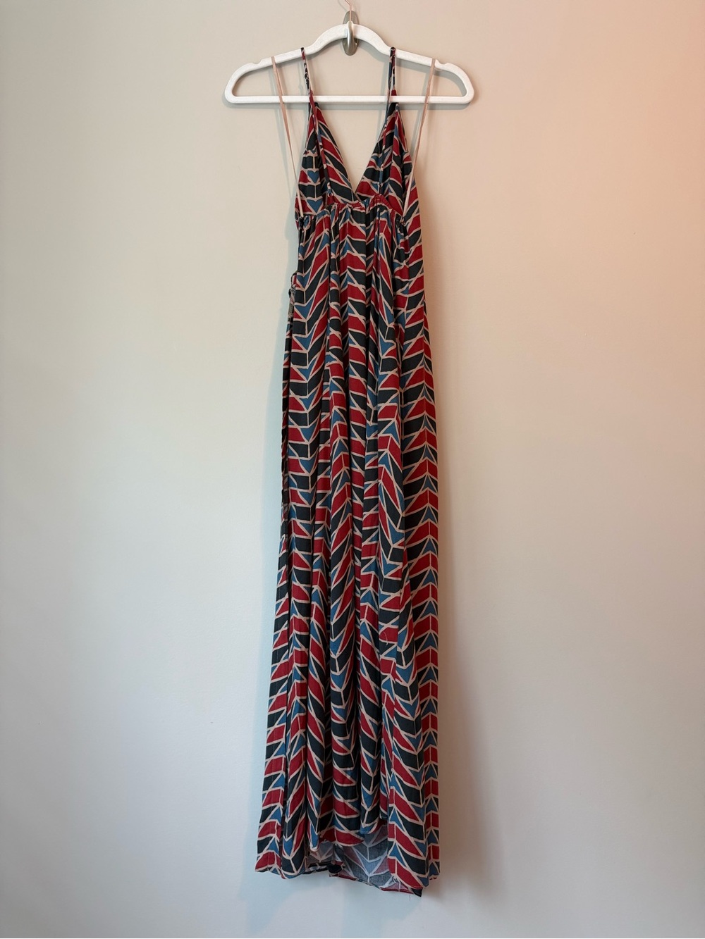 Free People Siren True Wrap Maxi Dress Chevron Print - Picture 2 of 6